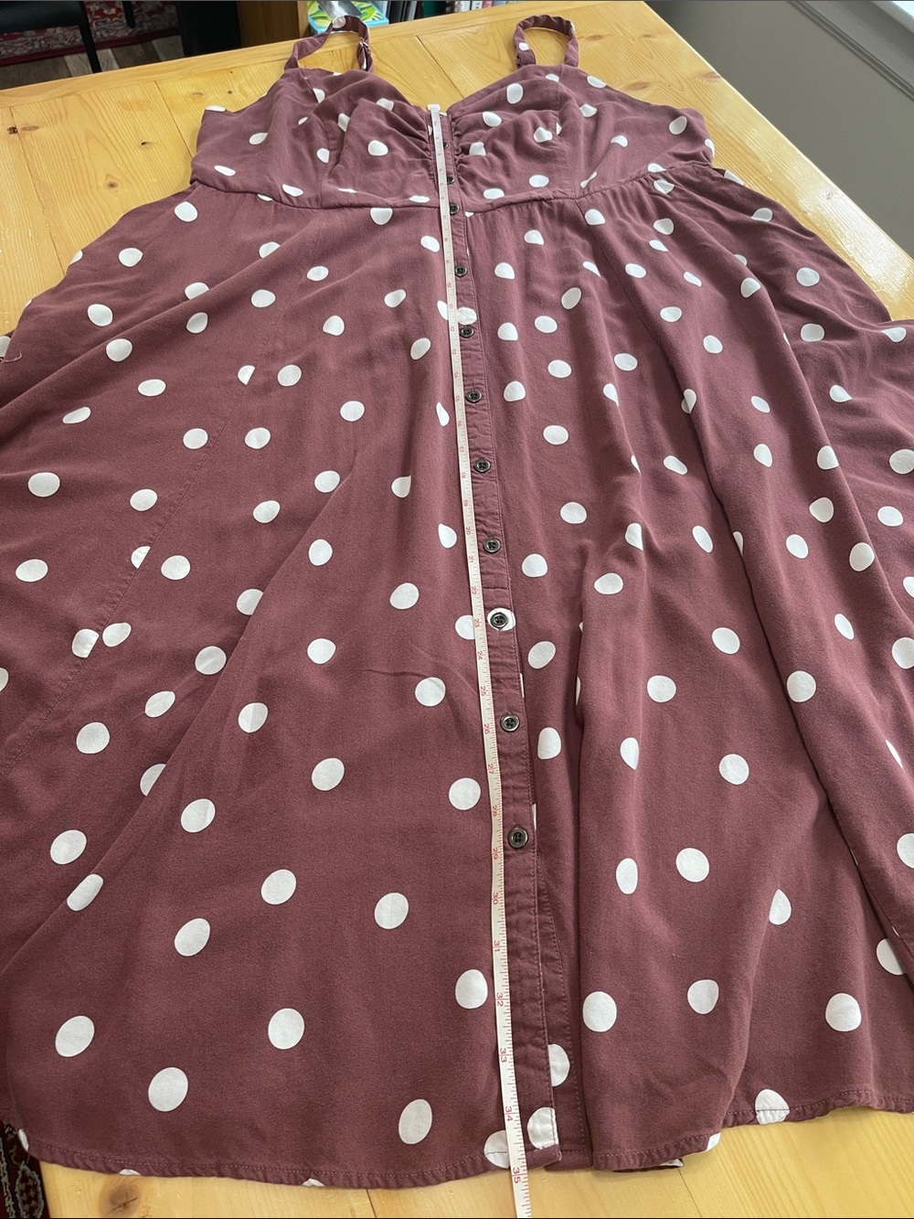 Torrid Mauve Polka Dot Button Front Dress Smocked Back 2X - Picture 13 of 16